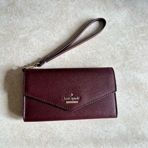 Kate Spade Wristlet Wallet Burgundy Red